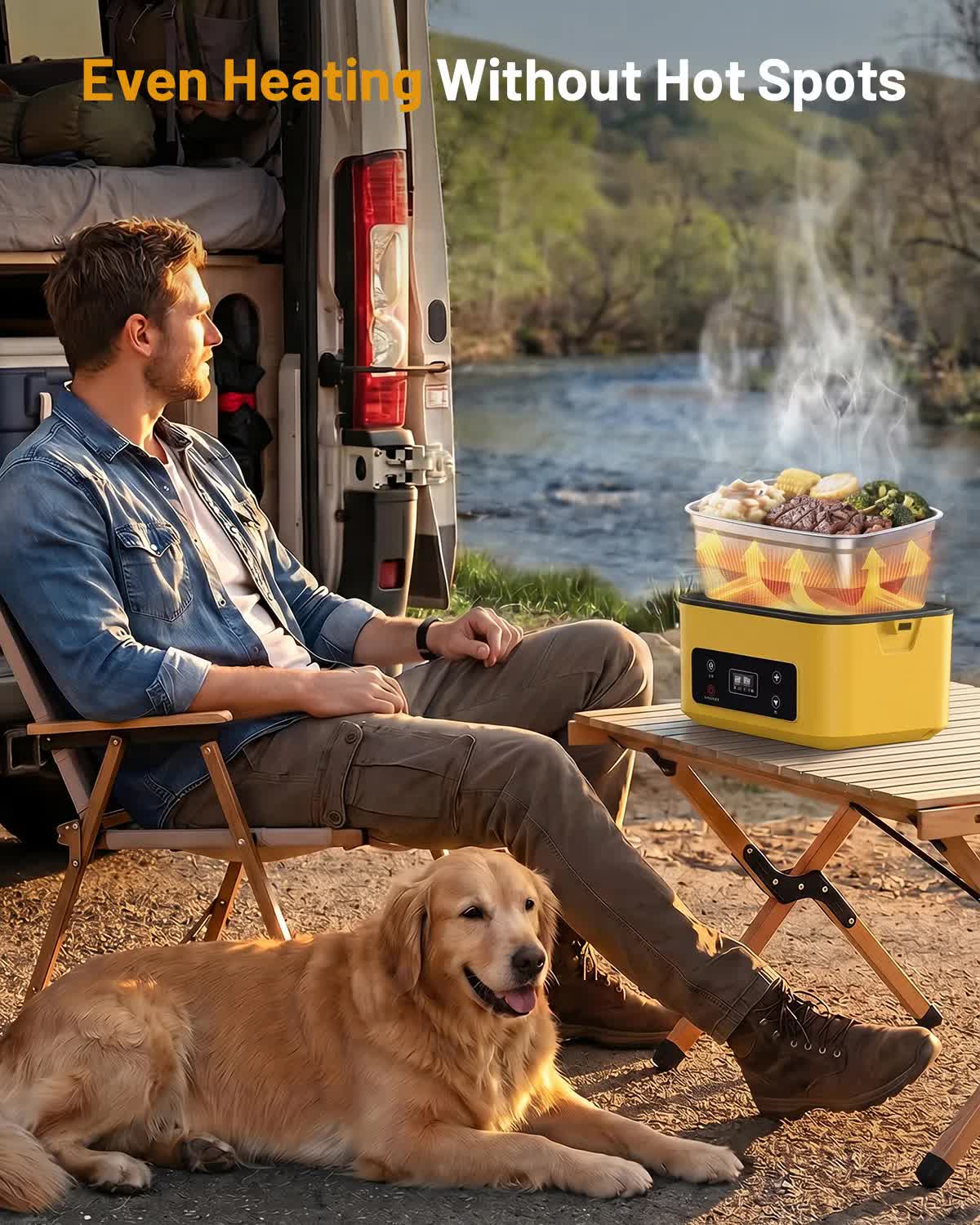 Even heating outdoors with no outlet